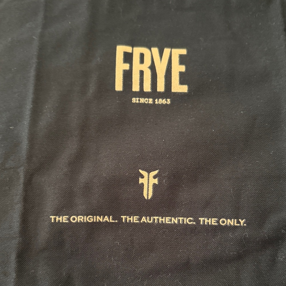 Frye Black Dust Bag with Gold Accents NEW